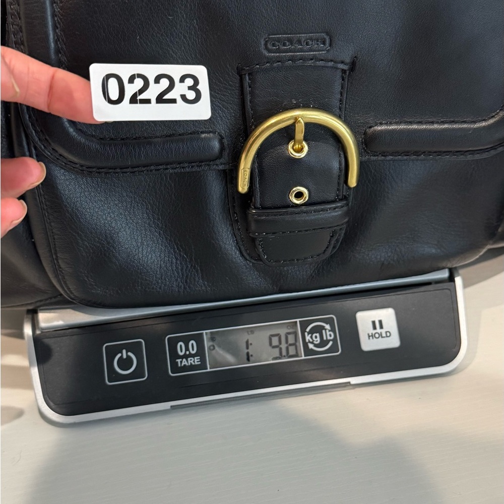 Y2K Coach Vintage‎ Black Leather Shoulder Bag Buckle Front Purse Medium Handbag - Picture 7 of 7